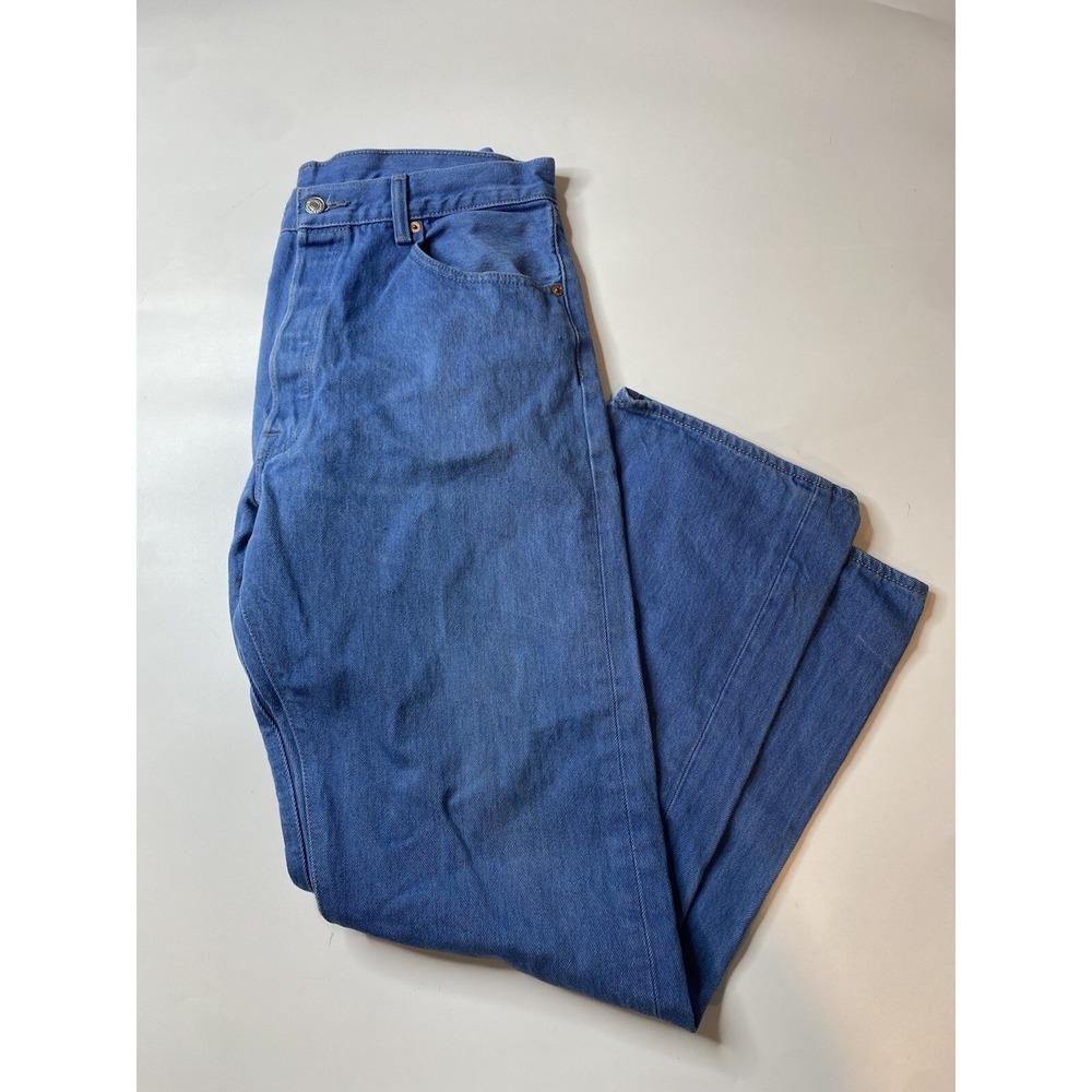 Levi's 501XX 36x34 Bright Blue Jeans Y2K 90's Style Straight Leg Denim Mens